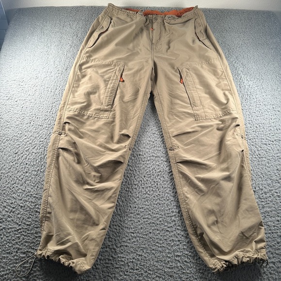 Vintage GAP Pants Mens L Beige Parachute Paratrooper Baggy Rave Utility Y2K 90s